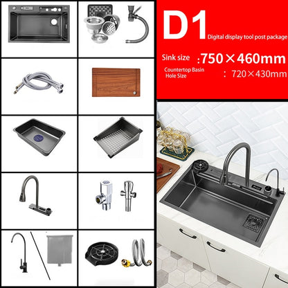 Digital Smart Kitchen Sink With Waterfall