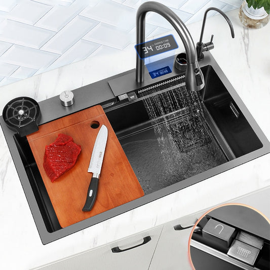 Digital Smart Kitchen Sink With Waterfall